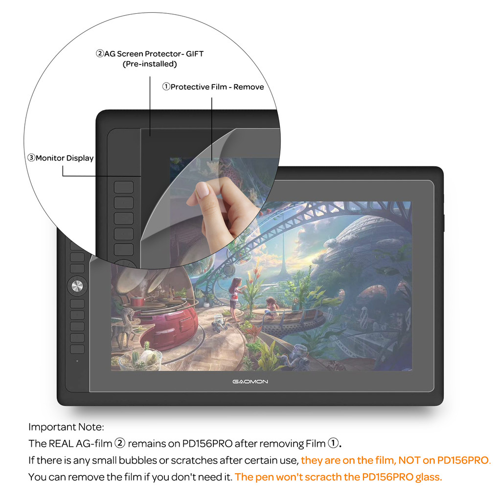 

Gaomon Pd1161/Pd156Pro/Pd2200 Pen Tablet Display/Screen Film Protector For Graphics Pen Monitor