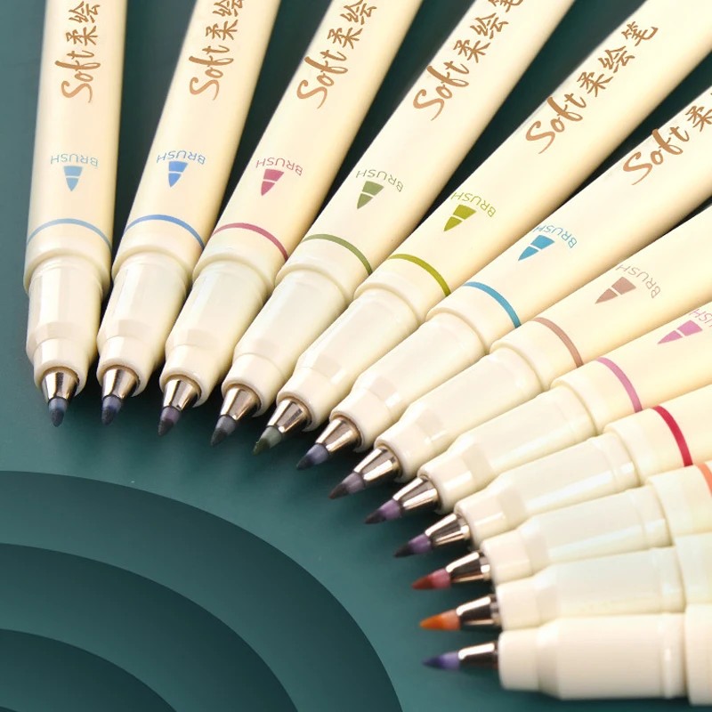 

6/12Pcs Retro Marker Pens Back To School Accessories Painting Drawing Graffiti Stationery Color Pens