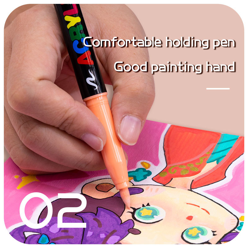 

Angelmark Skin Tones Soft Art Markers Acrylic Paint Pens 12 Colors For Sketch Portrait Manga Drawing