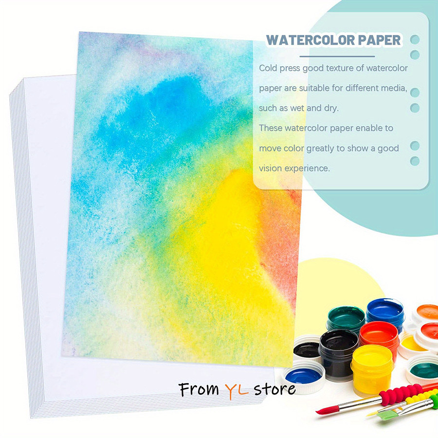 

25 Sheets, 300G Watercolor Paper, Suitable For Professional Painting, Thick Paper For Watercolor,