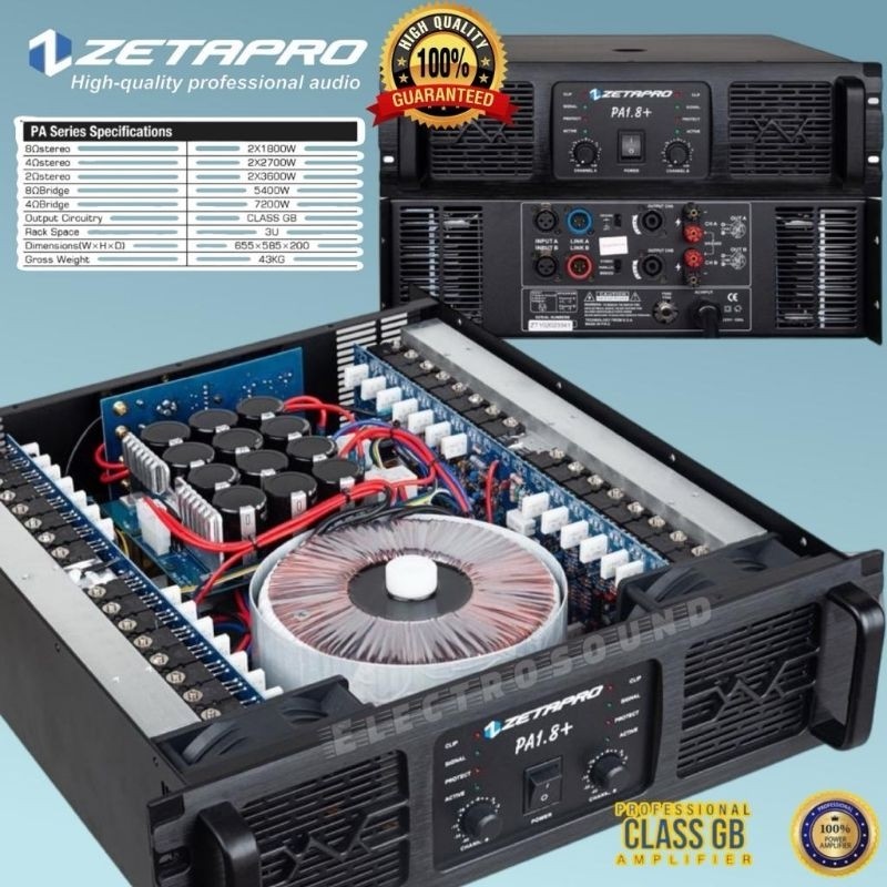 POWER AMPLIFIER ZETAPRO PA 1.8+ / Power Ampli Zetapro PA 1.8 + / Zetapro Original