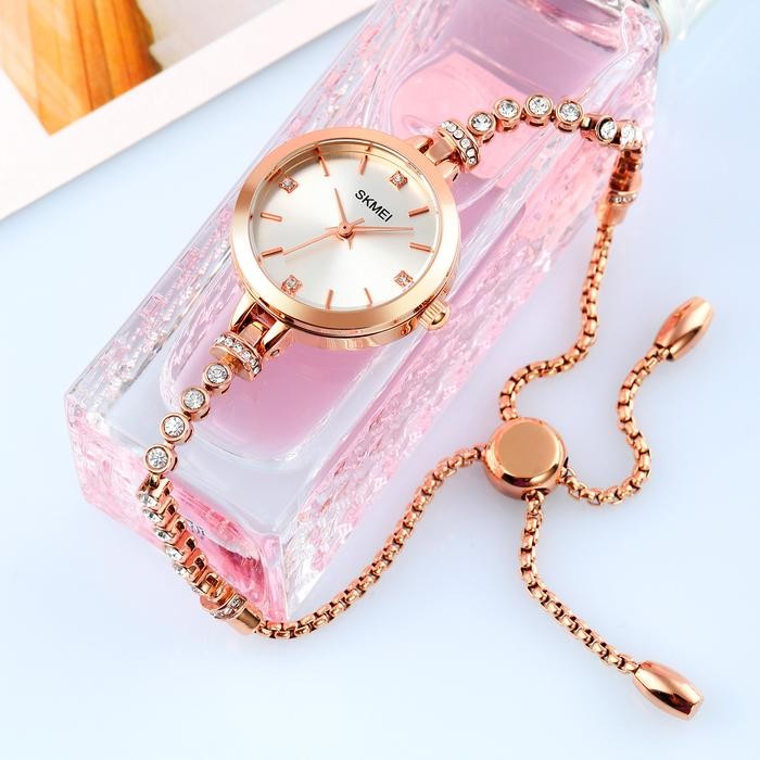 Femmora- Jam Tangan Wanita Analog Tali Stainless Skmei 1854