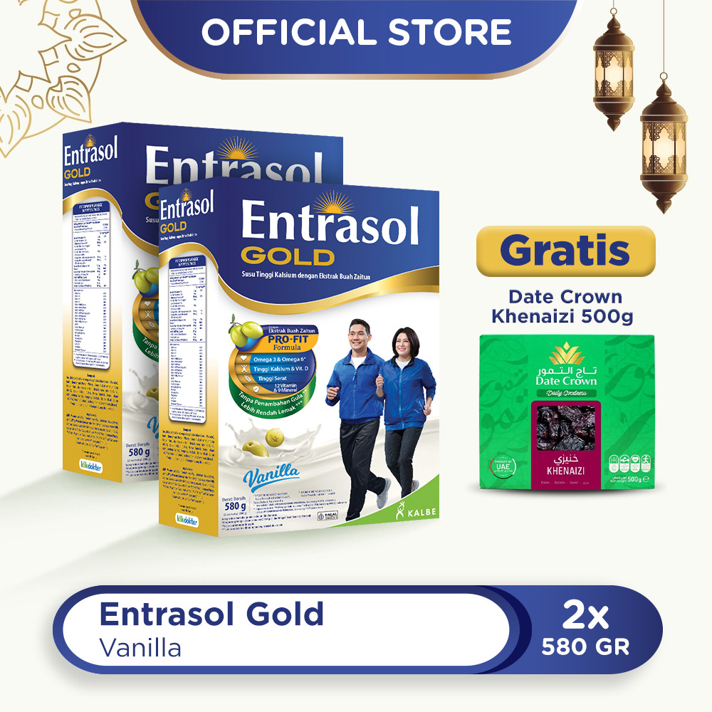 

BUY 2 ENTRASOL GOLD VANILLA 560G FREE DATE CROWN KHENAIZI 500G 100% ORIGINAL