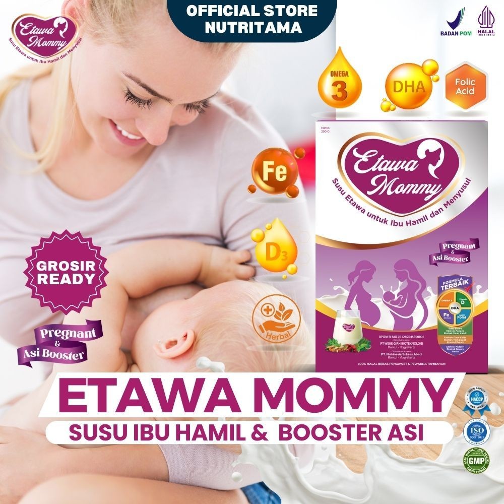 

ETAWAMOMMY SUSU PELANCAR ASI UNTUK IBU MENYUSUI PAKET 1 BOX KEMASAN 250GRAM BEST SELLER