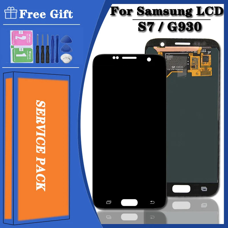 Burn Shadow For Samsung  S7 G930 LCD Display Touch Screen With Frame Digitizer Assembly For Samsung 