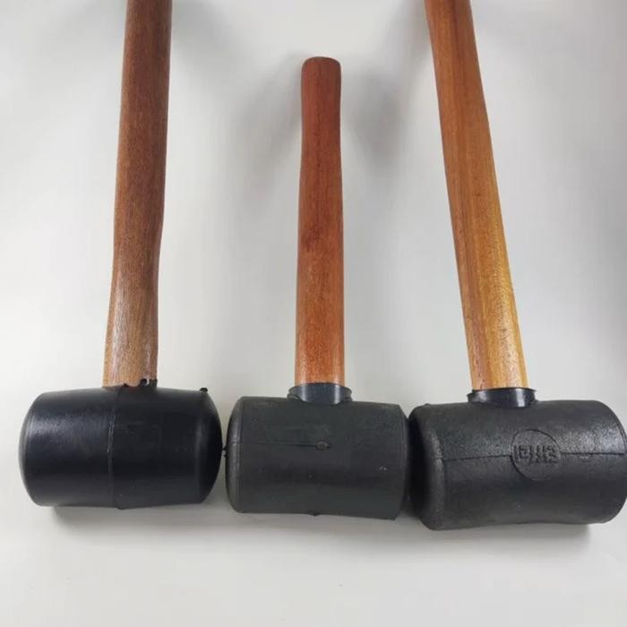 Auradeko Palu Karet Martil Tukang Bangunan Serbagunan Palu Karet Gagang Kayu Palu Martil Besar Kecil