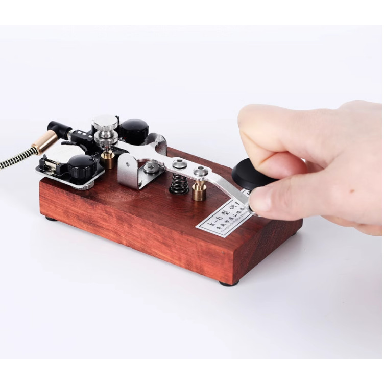 K-8 Hand Manual Training Key Morse code key CW Morse keyer Shortwave HF + Sound and Light Practice B