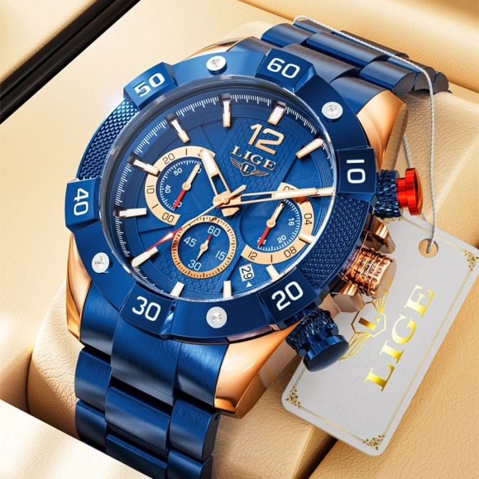 LIGE Watch for Men Luxury Watch Men Sports Quartz Wristwatch