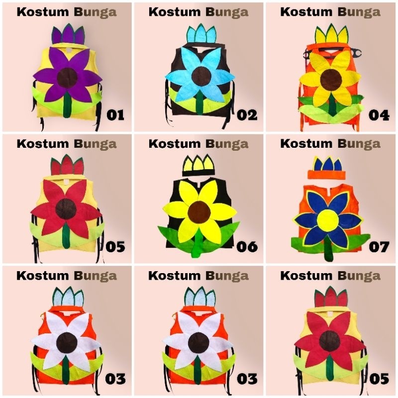 kostum bunga matahari /kostum karnaval/ kostum Agustusan