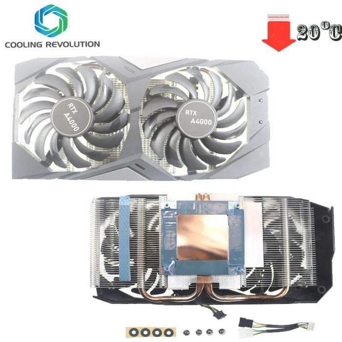 Upgraded heatsink fan for Quadro RTX A4000 Graphics Video Card