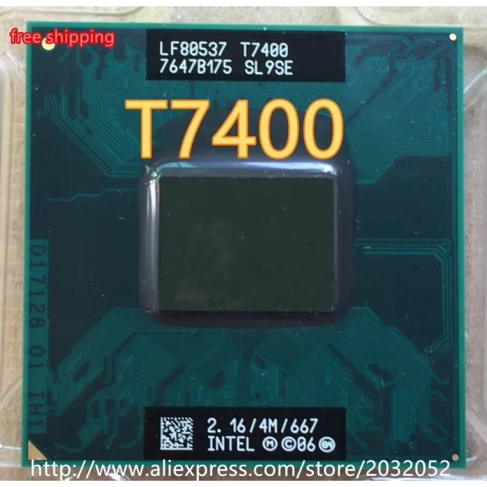 lntel CPU laptop Core 2 Duo T7400 t7400 CPU 4M Socket 479