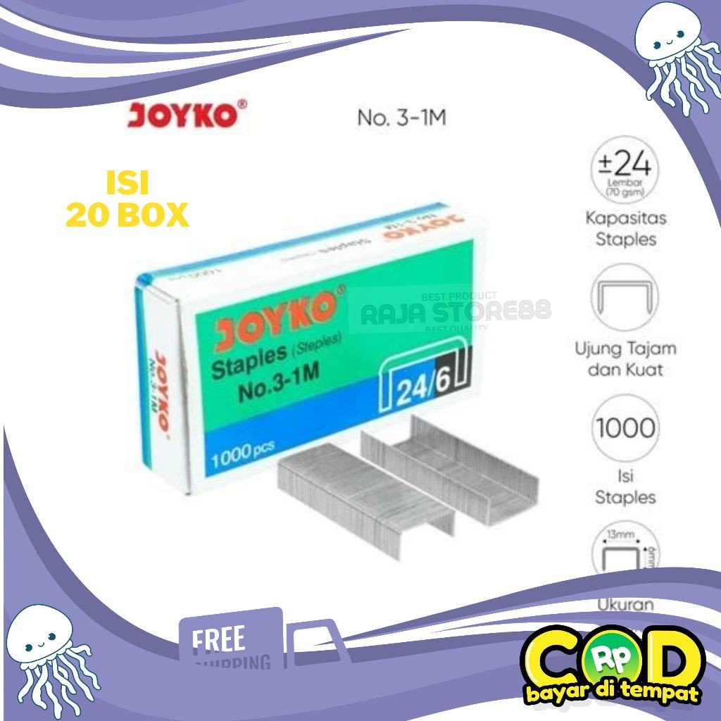 

Isi Staples No.3 Joyko / Isi Stapler Besar NO.3-1M ( 20 PCS)