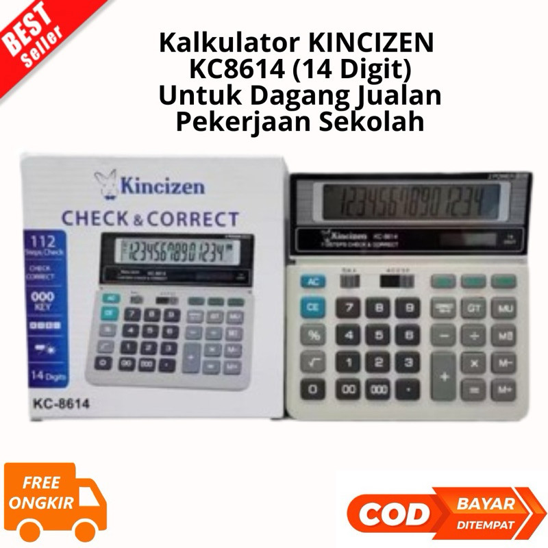 

[JK] BAYAR DI TEMPAT Kalkulator KINCIZEN KC 8614 14 Digit & KC 868 12 Digit