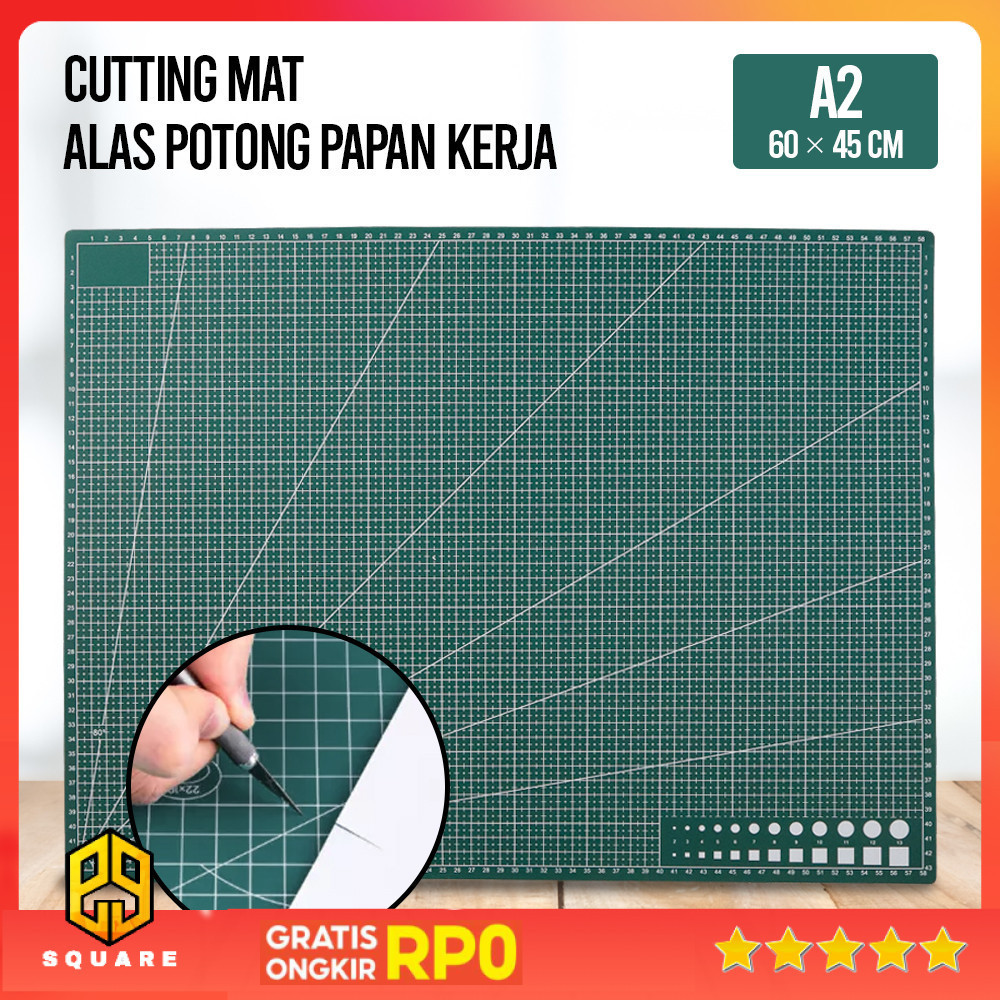 

Taffware Working Pad Cutting Mat Alas Potong Papan Kerja A2 60x45cm - QJ3 Original 99 Square