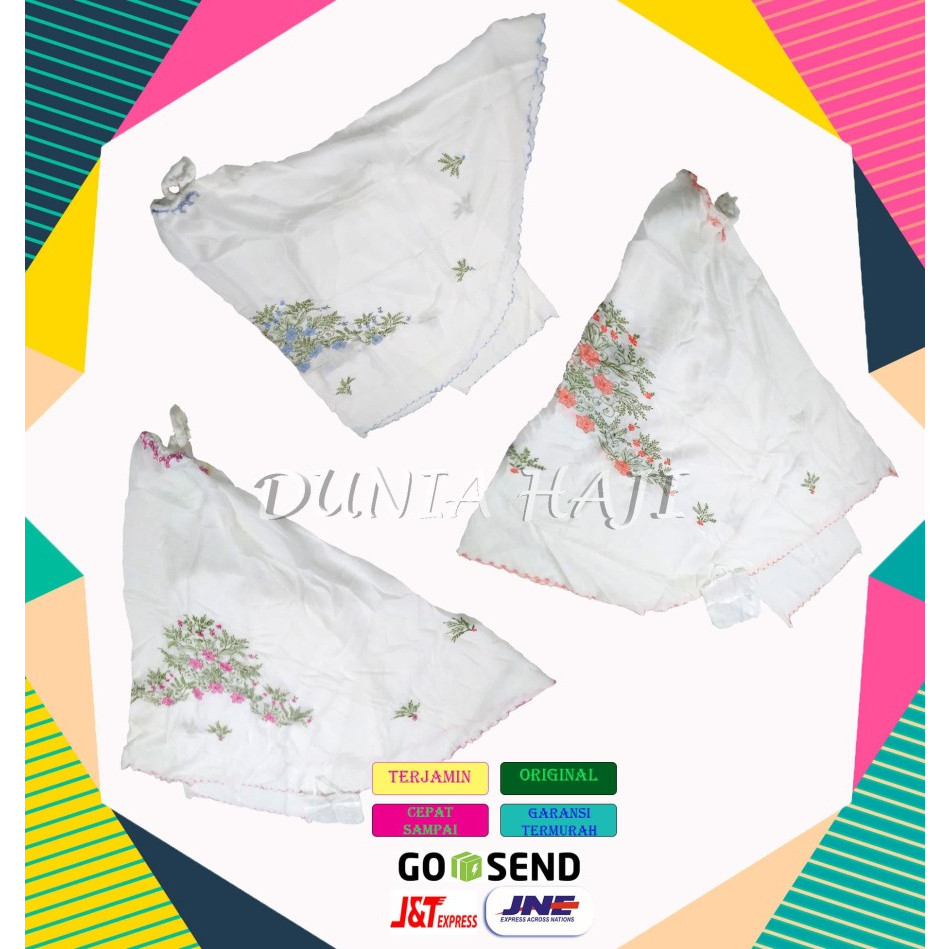 

MUKENA PUTIH KATUN BSY BORDIR MURAH MOTIF BUNGA TIMBUL MUKENAH DEWASA /PCS