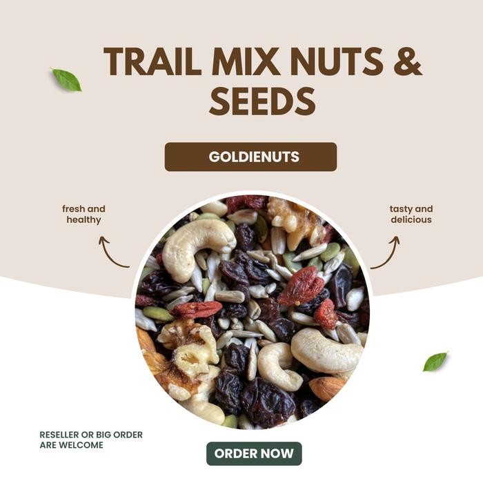 

TRAIL MIX NUTS SEEDS (Goji Berry, Almond, Mete, Kismis) 1kg Terlaris