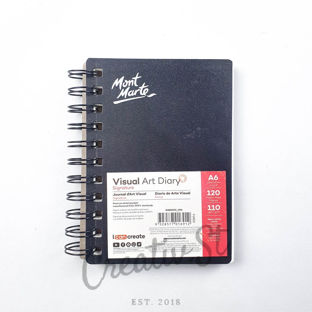 

[READY] MONT MARTE Visual Art Diary Sketchbook Buku Sketsa A6 120 Sheet 110 Gsm Msb0072