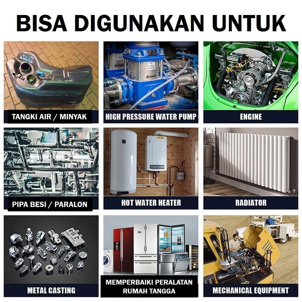 

JH8 Lem Besi Super Kuat A B Memperbaiki Besi Baja Plastik Auto Radiator Tangki Air Bocor Kebocoran