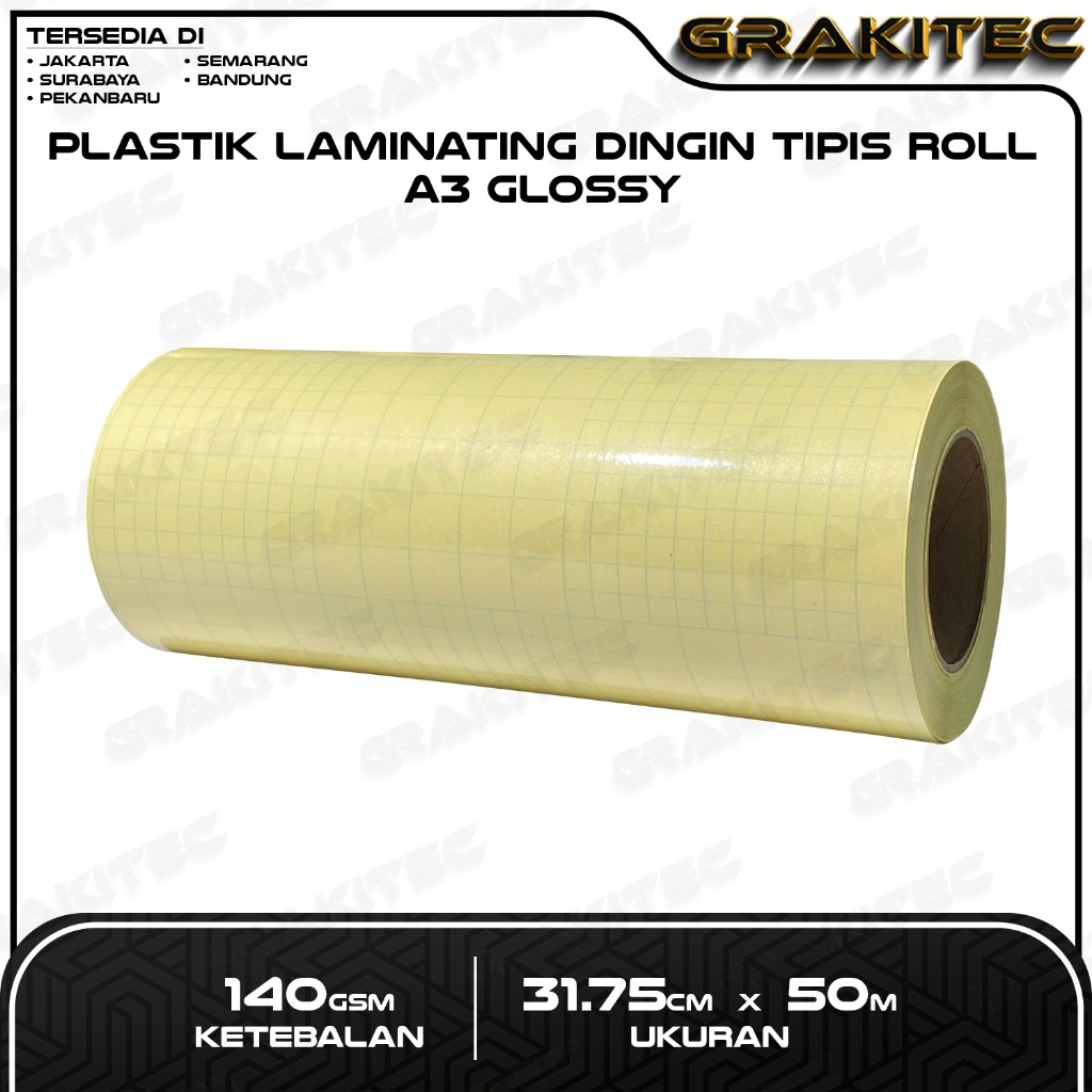 

JH8 Plastik Laminasi Dingin ROLL A3 50 METER DOFF & GLOSSY