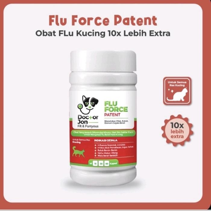 Pawfect Grooming Doctor Jon Flu Force Merah Patent Formula Obat Batuk & Flu Kucing Caps