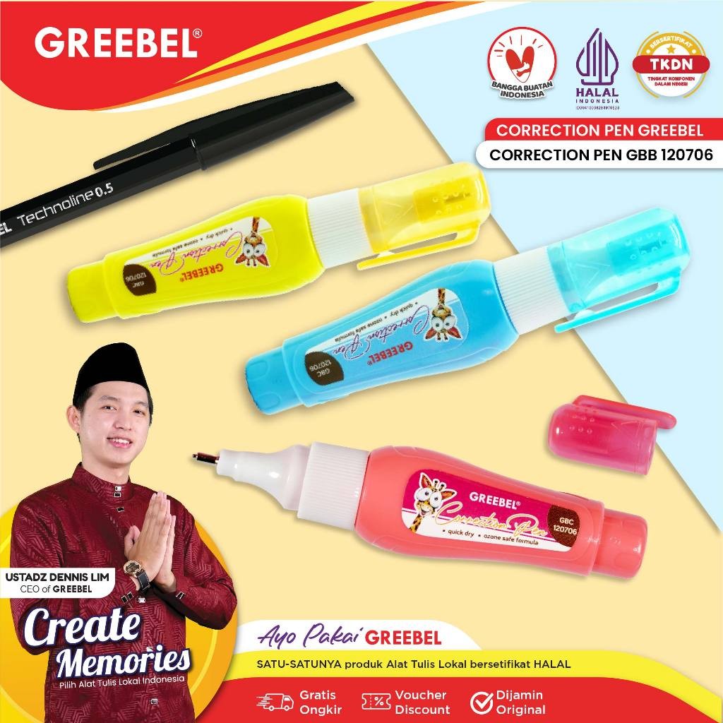 

GREEBEL Correction / Tipe X Pulpen / Correction Pen Gbc 120706 (PCS)