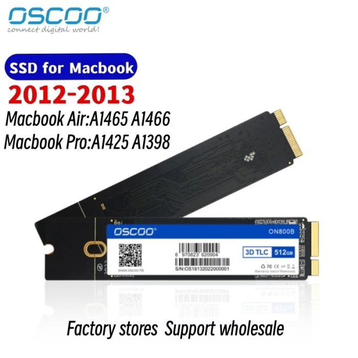 512GB 1TB SSD for 2012 Air A1465 A1466 EMC2558 2559 Pro A1398 A1425