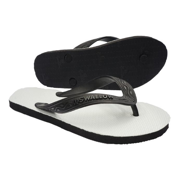 SANDAL SWALLOW PUTIH HITAM SANDAL JEPIT KARET SWALLOW GROSIR NO 9-11