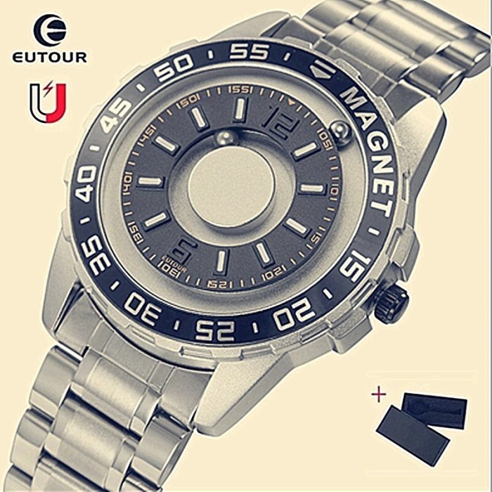 EUTOUR Magnetic Watch Quartz Men Waterproof Watch Ball Fashion Casual