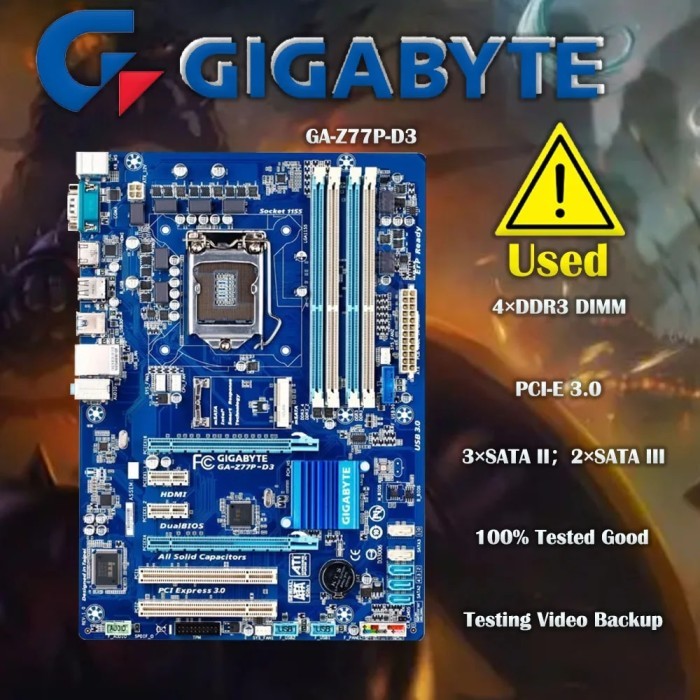 GIGABYTE GA-Z77P-D3 Desktop Motherboard Z77 Socket LGA 1155 i3 i5 i7