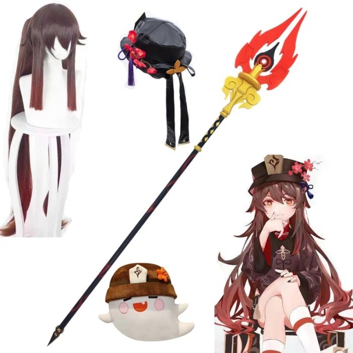Game Genshin Impact Hu Tao Anime Cosplay Prop Weapon Staff of Homa Hu