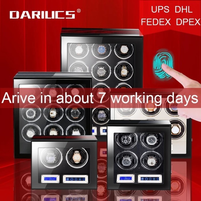 Luxury Automatic wood watch box watch winder with Mabuchi motor LCD