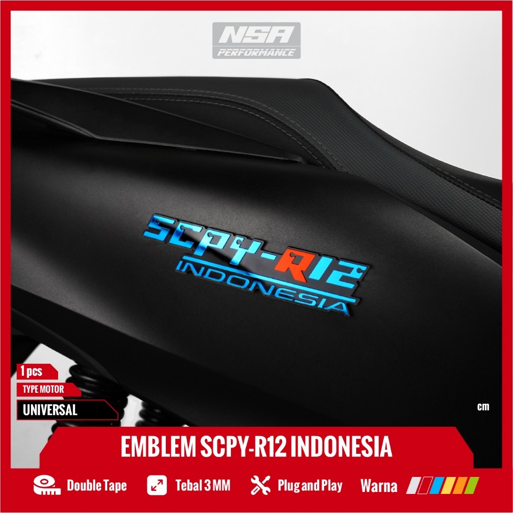 NSA Emblem Scoopy 1PCS Scoopy Ring 12 Logo Scoopy R12 Indonesia Emblem Scoopy 3D Timbul 3D Aksesoris