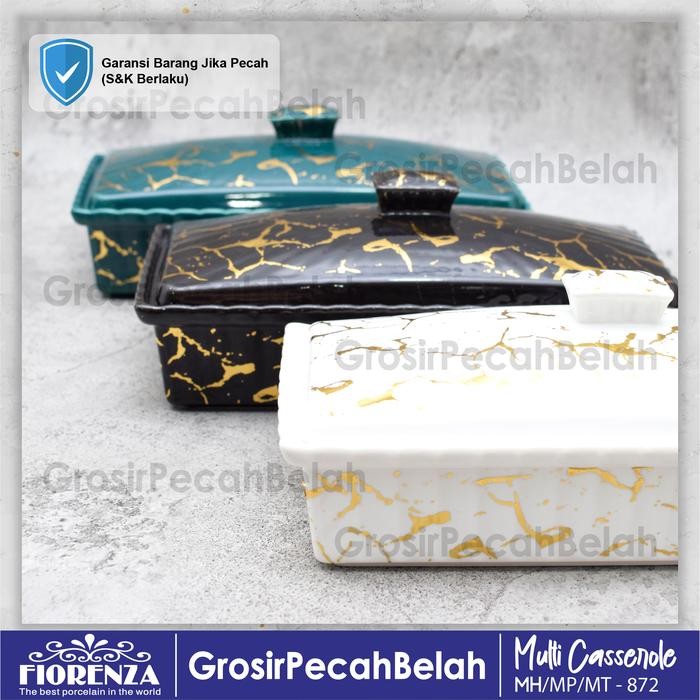 Wadah Saji Casserole Basi Set Motif Marble Fiorenza 872