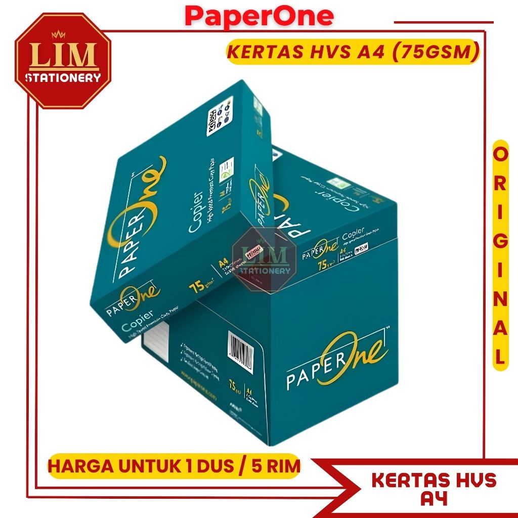 

(Instant)Kertas HVS Putih A4 75Gr (5 Rim) PaperOne