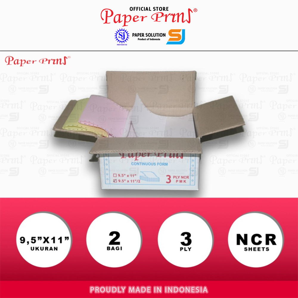 

Paperyns Kertas Continuous Form 3PLY NCR PRS 9,5" x 11"/2 (Bagi 2)