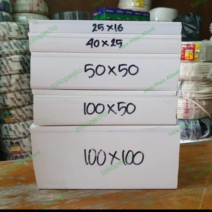 Top Kabel Duct Pvc 50X50 Perbatang Panjang 3 Mtr -
