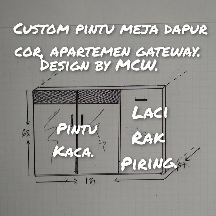 Pintu Meja Dapur Cor/Pintu Kiten Set Bawah/Laci Rak Piring Dapur Bwh