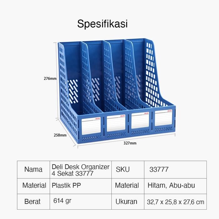 

Promo Deli File Tray / Rak Box File Bahan Plastik 4 Sekat 33777 Tbk