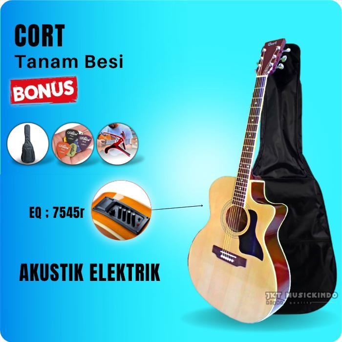 Ready- Gitar Akustik Elektrik Cort Model Cutway Guitar Akustik Elektrik