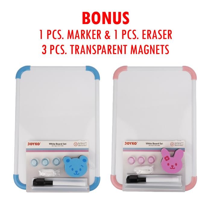 

Ready JT (1 Set) Papan Tulis Magnetic Gantung F4 JOYKO WBS-160CO + Bonus Spidol Whiteboard Magnet