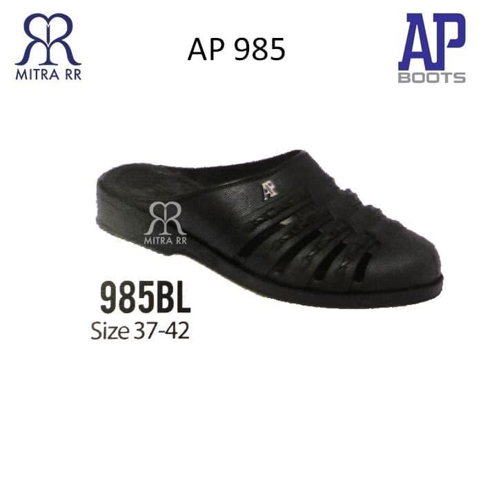 SANDAL KARET AP BOOTS AP 985 HITAM AP BOOT SENDAL KASUAL JALAN