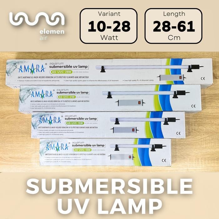Lampu Uv Amara Uv Submersible Lamp As - Uvc Ultraviolet Ultra Violet Lamp 10 Watt 15 Watt 21 Watt 28