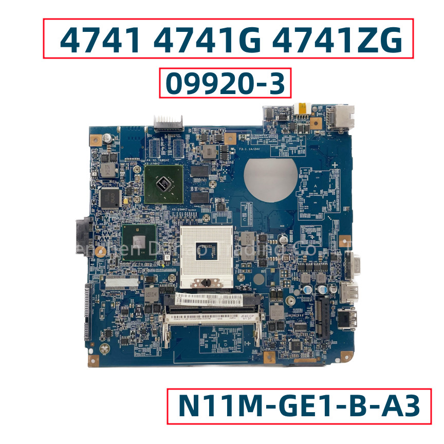 For Acer Aspire 4741 4741G 4741ZG Laptop Motherboard 09920-3 With N11M-GE1-B-A3 HM55 MB.PU001.001 MB