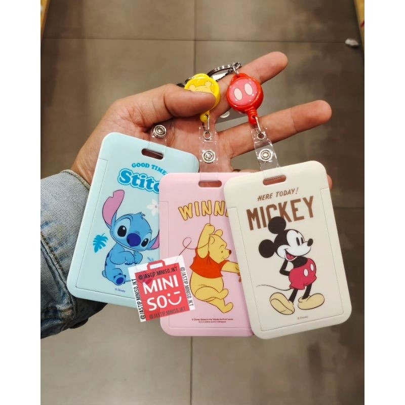 

MINISO Card Holder + Tali Retracable DISNEY Collection (Mickey/Stitch/Winnie)