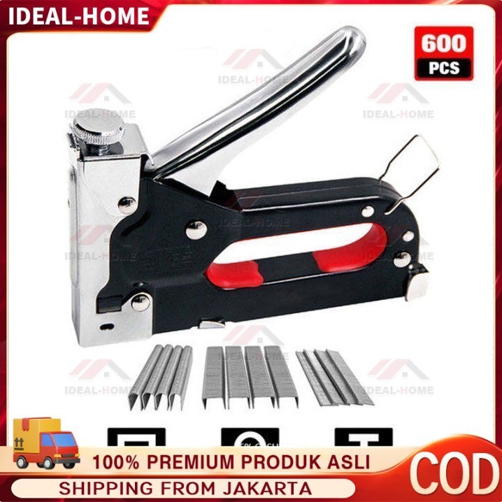 

CODGratis 600 paku 3 In 1 Pistol Kuku Pistol Stapler Konstruksi Konstruksi Furnitur DIY Pelapis