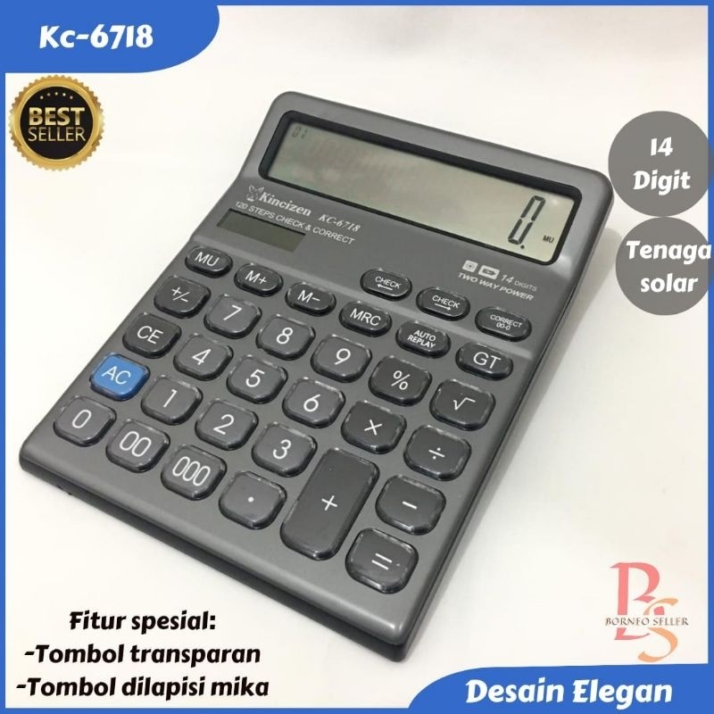 

Kalkulator Kincizen 14 Digit Besar Check kincizen KC -6718 14 Digit tombol Besar Angka dilapis mika