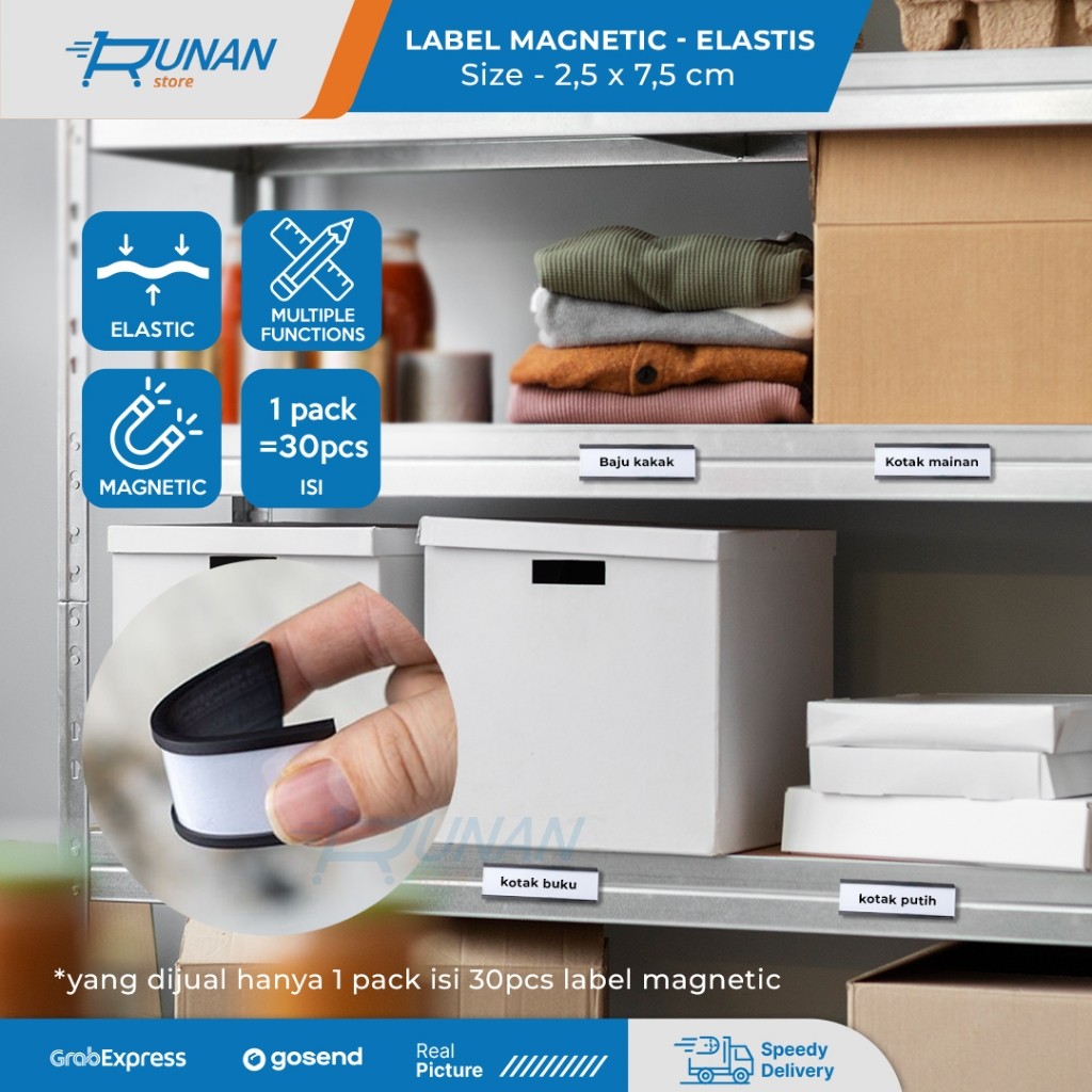 

Label Name Tag Magnetic - Label Magnet Gudang - Penamaan Magnet Toko - Product Organizer Label