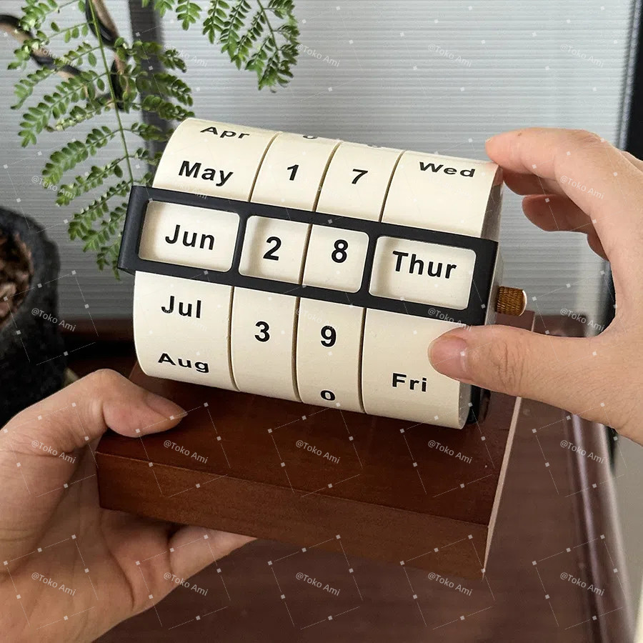 

Rotary Desktop Calendar Kalender Meja Pajangan Dekorasi Hiasan Meja Kerja Rotatable Wheel Calender