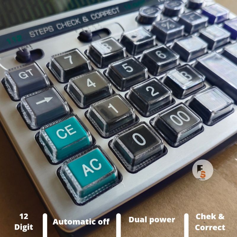 

Kalkulator Calculator Dekstop Meja Dagang 12 Digit Tombol Transparan Mika Awet Bagus Layar Terang