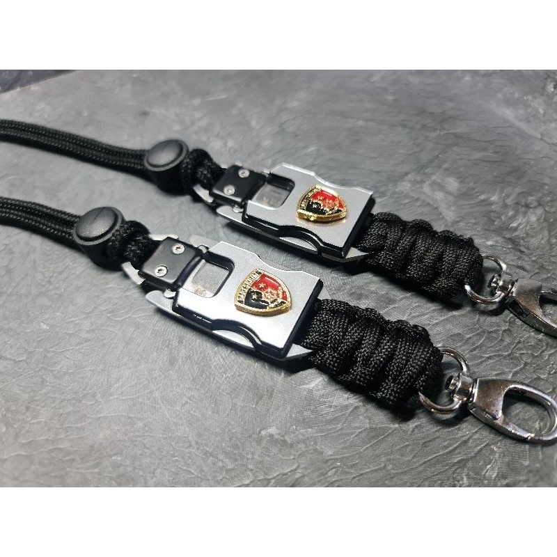 

lanyar tali name tag id card mini knife logo BARESKRIM timbul